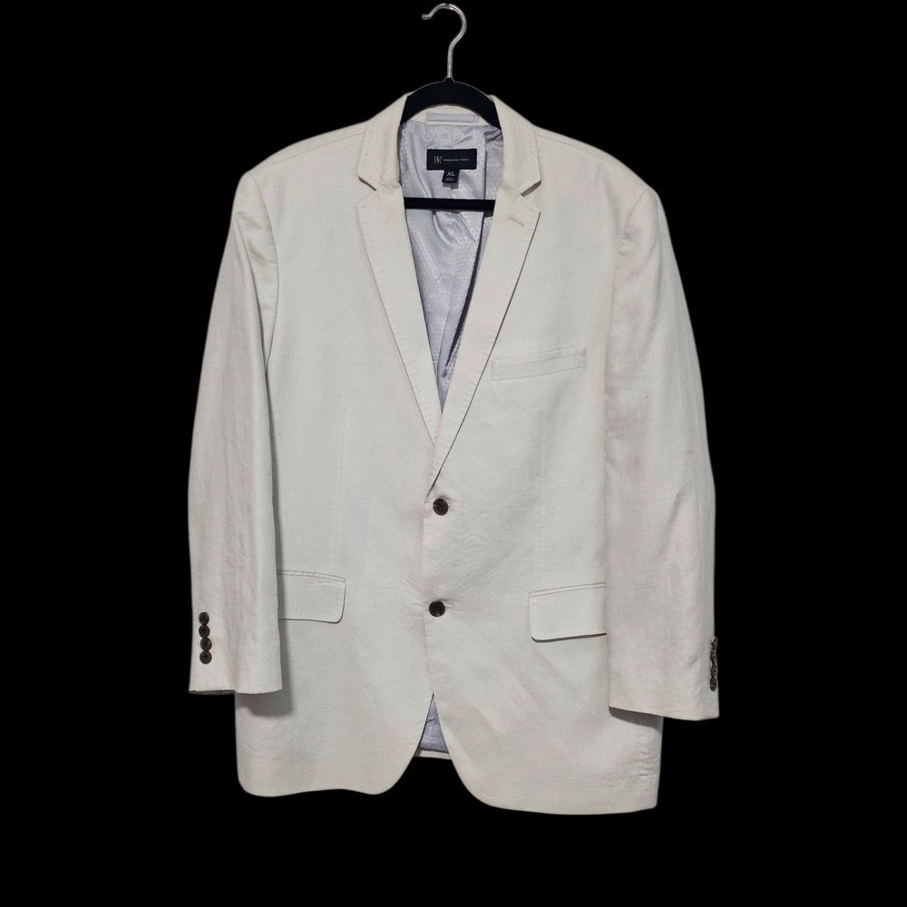 INC Mens XL Beige Linen Blend Jacket Sport Coat 2-Button Summer Business Casual